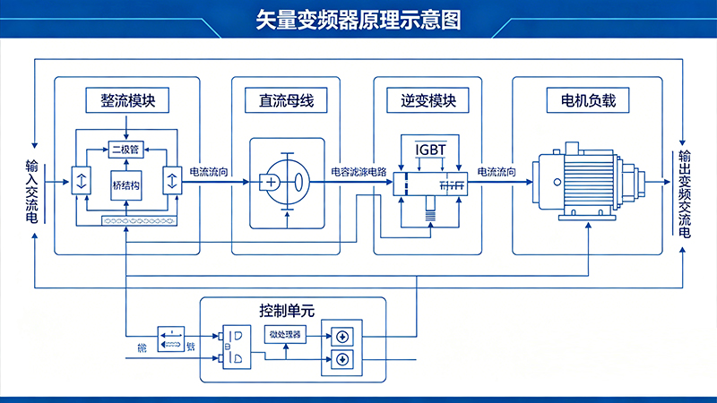 矢量变频器原理示意图